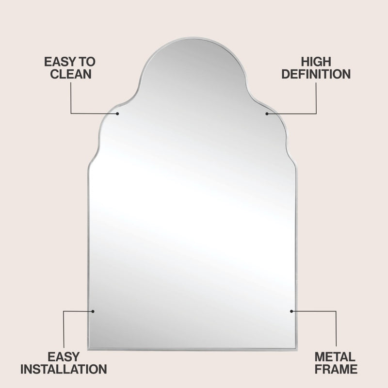 Alora 24 in. W x 36 in. H Medium Top Arch Metal Framed Wall Mounted Mirror