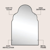 Alora 24 in. W x 36 in. H Medium Top Arch Metal Framed Wall Mounted Mirror