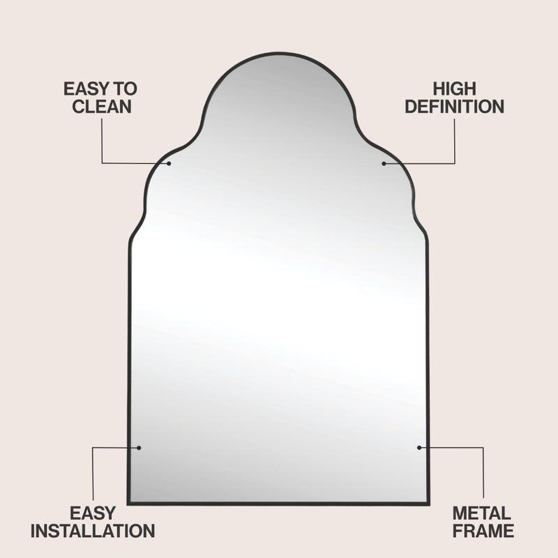Alora 24 in. W x 36 in. H Medium Top Arch Metal Framed Wall Mounted Mirror