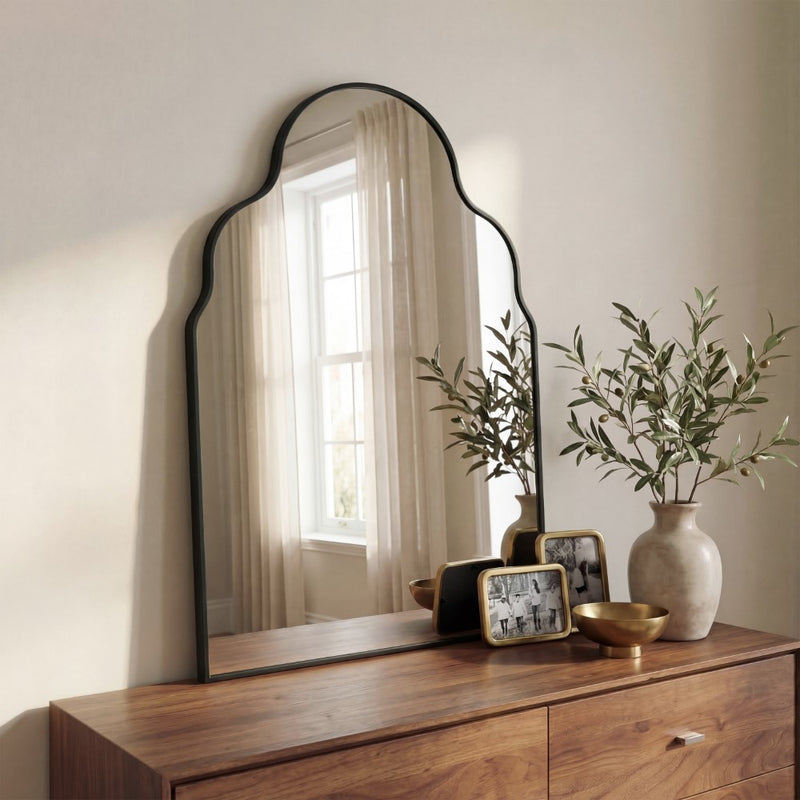 Alora 24 in. W x 36 in. H Medium Top Arch Metal Framed Wall Mounted Mirror