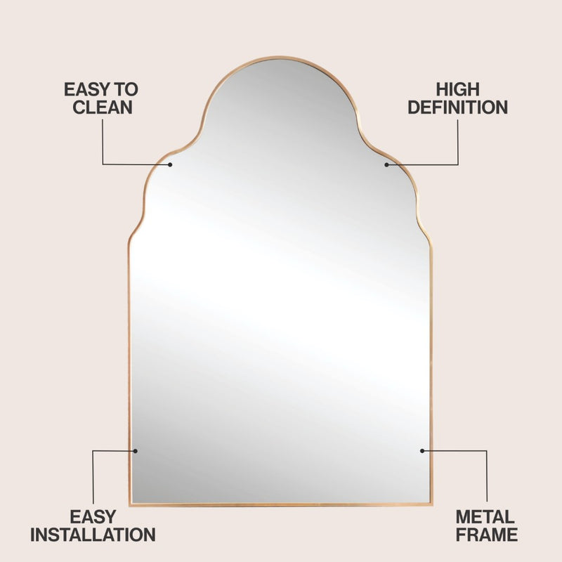 Alora 24 in. W x 36 in. H Medium Top Arch Metal Framed Wall Mounted Mirror