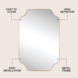 Alora 24 in. W x 36 in. H Medium Scalloped Rectangular Metal Framed Wall Mounted Mirror