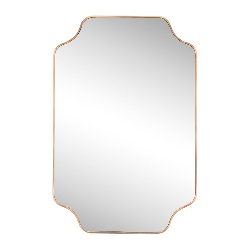 Alora 24 in. W x 36 in. H Medium Scalloped Rectangular Metal Framed Wall Mounted Mirror