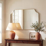 Alora 24 in. W x 36 in. H Medium Scalloped Rectangular Metal Framed Wall Mounted Mirror