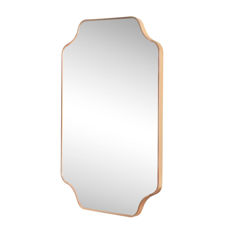 Alora 24 in. W x 36 in. H Medium Scalloped Rectangular Metal Framed Wall Mounted Mirror