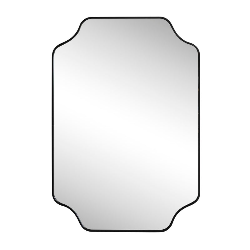 Alora 24 in. W x 36 in. H Medium Scalloped Rectangular Metal Framed Wall Mounted Mirror