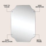 Alora 24 in. W x 36 in. H Medium Scalloped Rectangular Metal Framed Wall Mounted Mirror