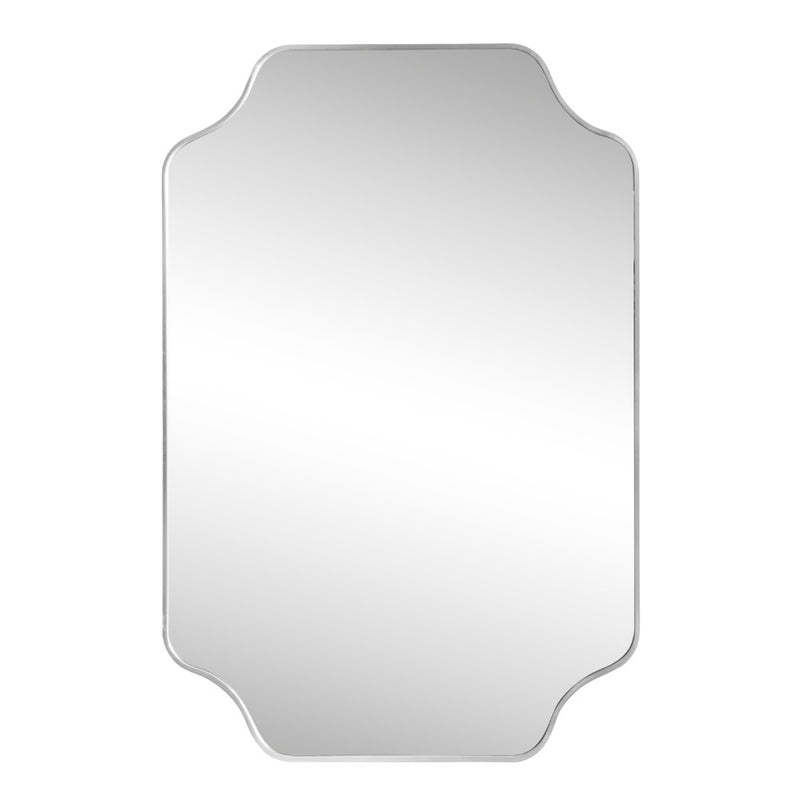 Alora 24 in. W x 36 in. H Medium Scalloped Rectangular Metal Framed Wall Mounted Mirror