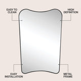 Alfie 24 in. W x 36 in. H Large Irregular Metal Framed Wall Mounted Mirror