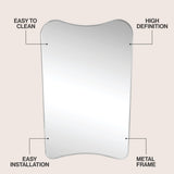 Alfie 24 in. W x 36 in. H Large Irregular Metal Framed Wall Mounted Mirror