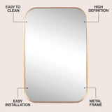 Aleria 24 in. W x 36 in. H Medium Rounded Rectangular Metal Framed Wall Mounted Mirror