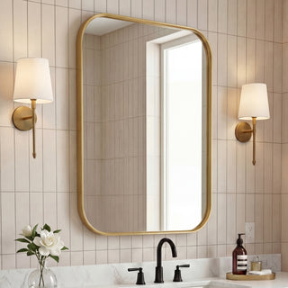 Aleria 24 in. W x 36 in. H Medium Rounded Rectangular Metal Framed Wall Mounted Mirror