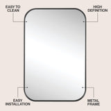 Aleria 24 in. W x 36 in. H Medium Rounded Rectangular Metal Framed Wall Mounted Mirror
