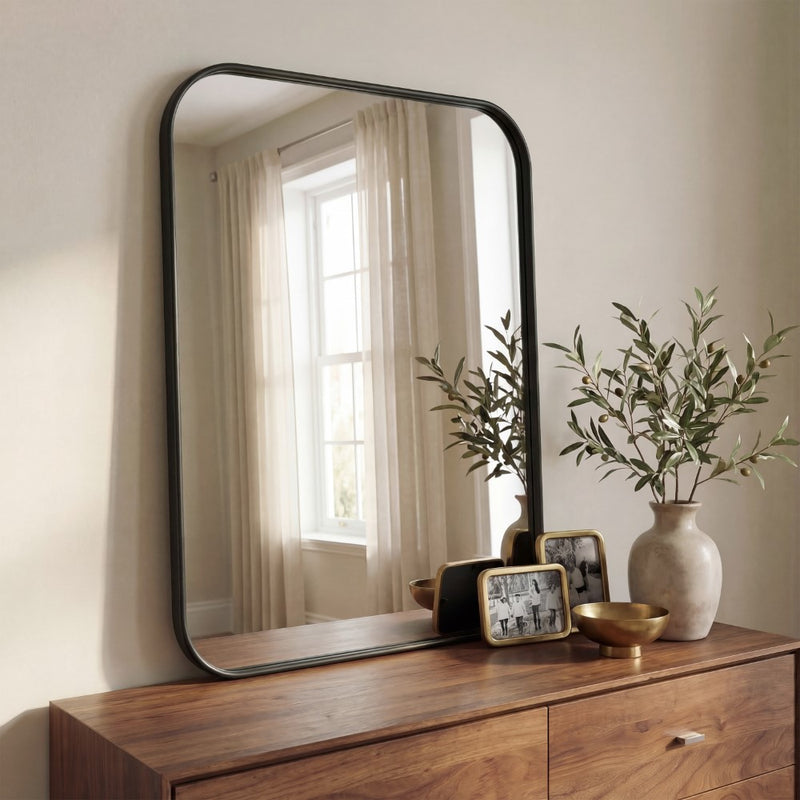 Aleria 24 in. W x 36 in. H Medium Rounded Rectangular Metal Framed Wall Mounted Mirror