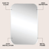Aleria 24 in. W x 36 in. H Medium Rounded Rectangular Metal Framed Wall Mounted Mirror
