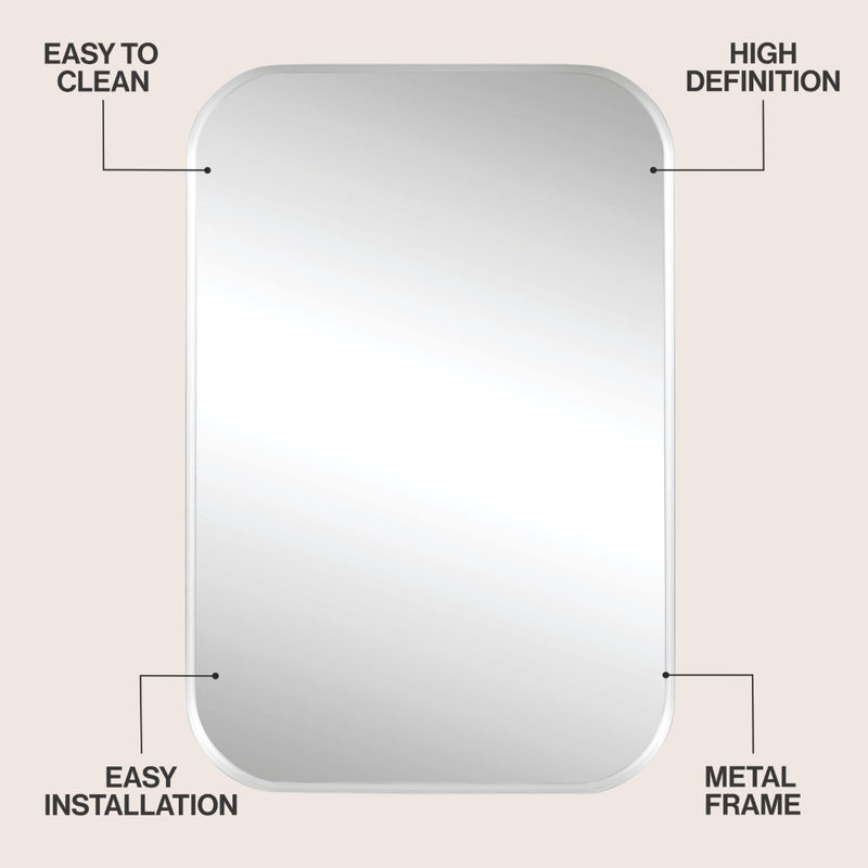 Aleria 24 in. W x 36 in. H Medium Rounded Rectangular Metal Framed Wall Mounted Mirror