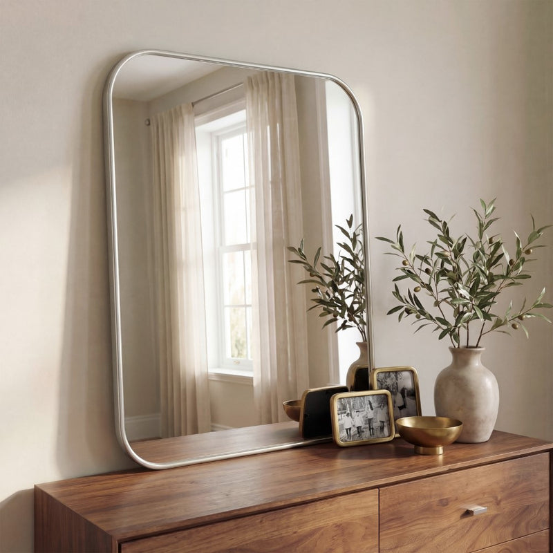 Aleria 24 in. W x 36 in. H Medium Rounded Rectangular Metal Framed Wall Mounted Mirror
