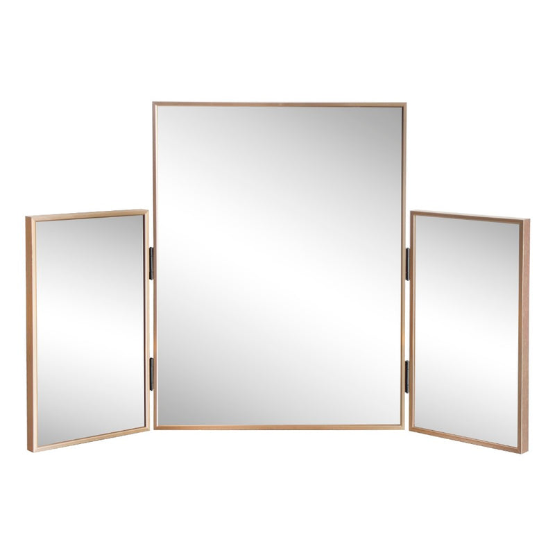 Orthos 3-Way 30 in. W x 20 in. H Medium Rectangular Trifold Adjustable Aluminum Alloy Framed Vanity Mirror for Tabletop and Wall Mount