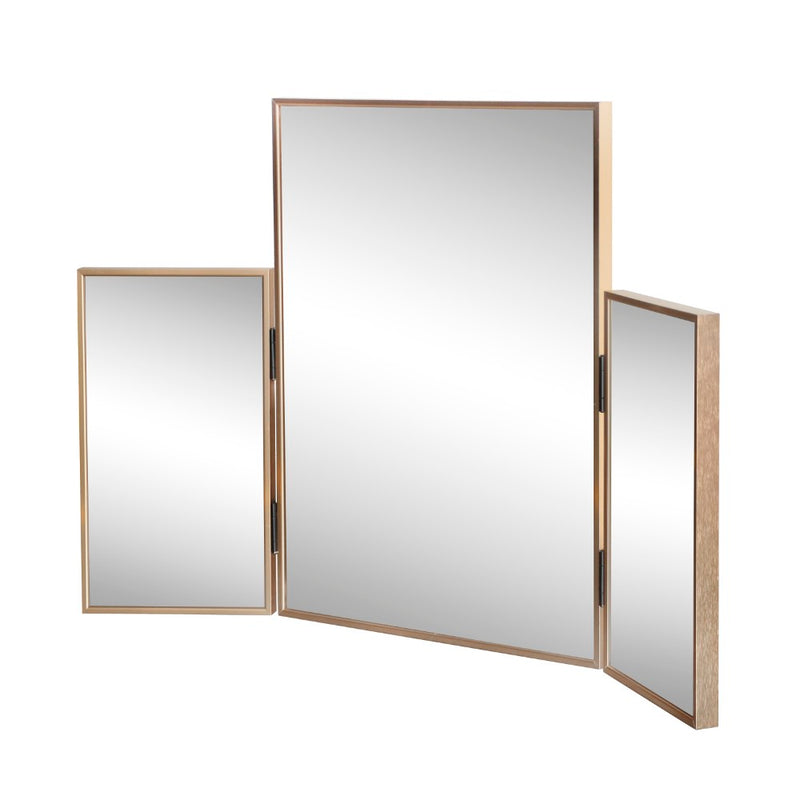 Orthos 3-Way 30 in. W x 20 in. H Medium Rectangular Trifold Adjustable Aluminum Alloy Framed Vanity Mirror for Tabletop and Wall Mount