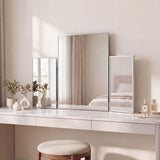 Orthos 3-Way 30 in. W x 20 in. H Medium Rectangular Trifold Adjustable Aluminum Alloy Framed Vanity Mirror for Tabletop and Wall Mount