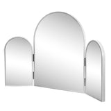 Verity 3-Way 30 in. W x 20 in. H Medium Arch Trifold Adjustable Aluminum Alloy Framed Vanity Mirror for Tabletop and Wall Mount