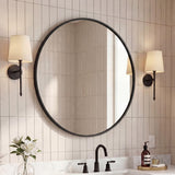 Eclipse Circle Aluminum Alloy Framed Wall Mounted Mirror