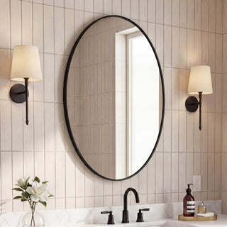 Ellipse 24 in. W x 36 in. H Medium Oval Aluminum Alloy Framed Wall Mounted Mirror