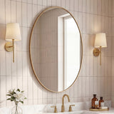 Ellipse 24 in. W x 36 in. H Medium Oval Aluminum Alloy Framed Wall Mounted Mirror