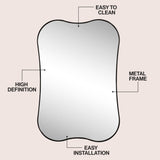 Calico 24 in. W x 36 in. H Medium Irregular Scallop Aluminum Alloy Framed Wall Mounted Mirror
