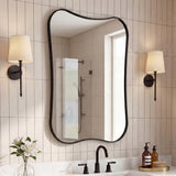 Calico 24 in. W x 36 in. H Medium Irregular Scallop Aluminum Alloy Framed Wall Mounted Mirror