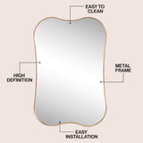 Calico 24 in. W x 36 in. H Medium Irregular Scallop Aluminum Alloy Framed Wall Mounted Mirror