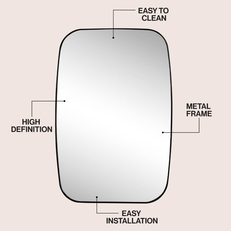 Cassian 24 in. W x 36 in. H Medium Capsule Oblong Oval Aluminum Alloy Framed Wall Mounted Mirror