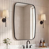 Cassian 24 in. W x 36 in. H Medium Capsule Oblong Oval Aluminum Alloy Framed Wall Mounted Mirror