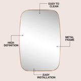 Cassian 24 in. W x 36 in. H Medium Capsule Oblong Oval Aluminum Alloy Framed Wall Mounted Mirror