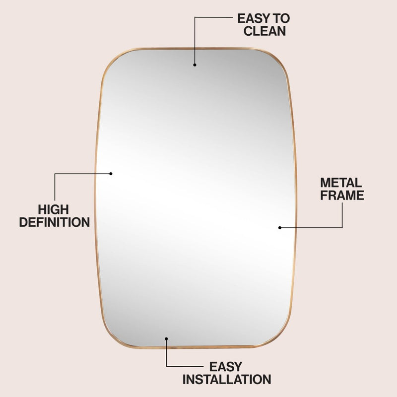 Cassian 24 in. W x 36 in. H Medium Capsule Oblong Oval Aluminum Alloy Framed Wall Mounted Mirror