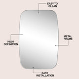 Cassian 24 in. W x 36 in. H Medium Capsule Oblong Oval Aluminum Alloy Framed Wall Mounted Mirror