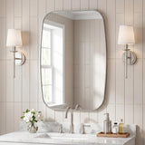Cassian 24 in. W x 36 in. H Medium Capsule Oblong Oval Aluminum Alloy Framed Wall Mounted Mirror