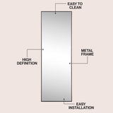 Strait 20 in. W x 59 in. H Large Rectangular Aluminum Alloy Framed Full-Length Wall Mounted Leaner Mirror