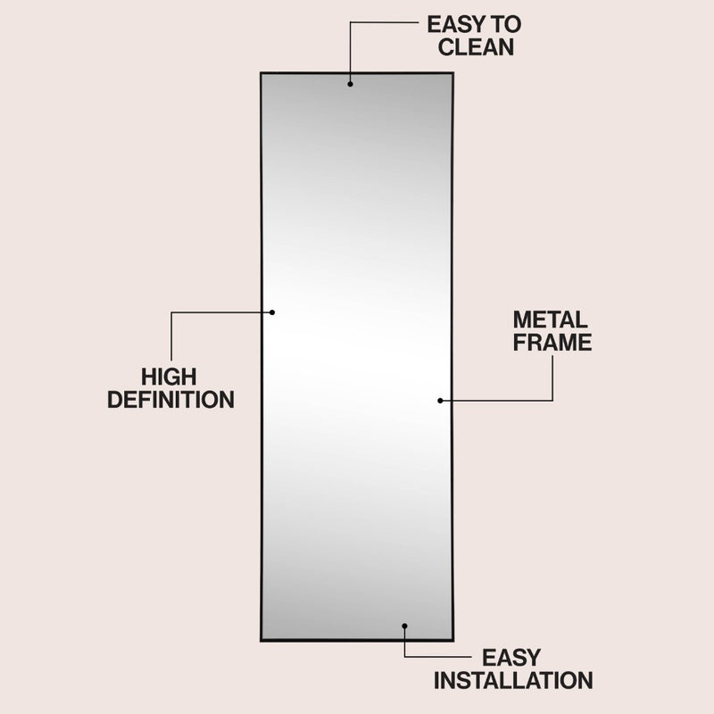 Strait 20 in. W x 59 in. H Large Rectangular Aluminum Alloy Framed Full-Length Wall Mounted Leaner Mirror