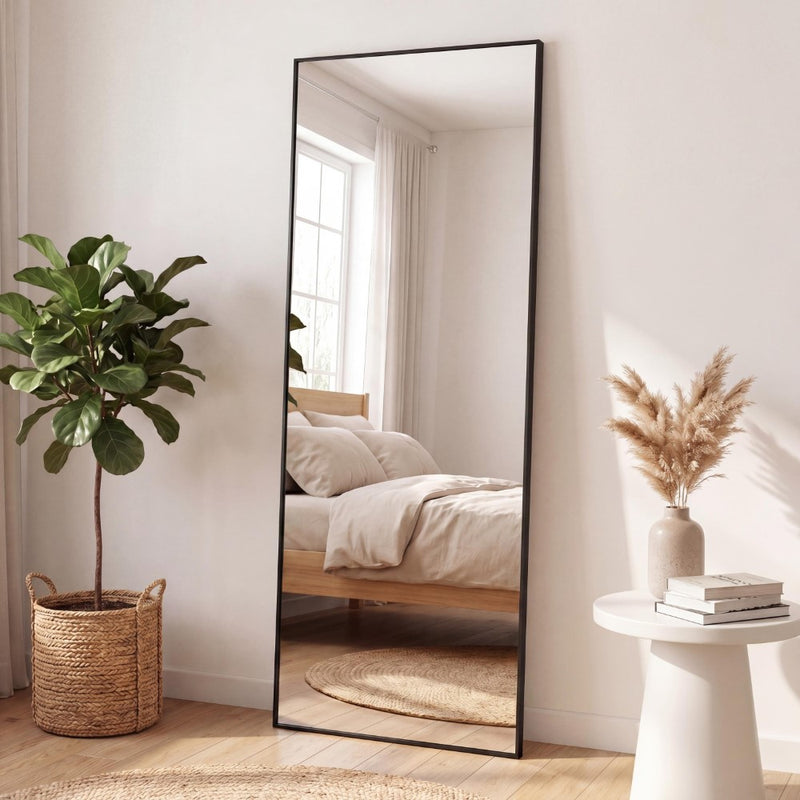 Strait 20 in. W x 59 in. H Large Rectangular Aluminum Alloy Framed Full-Length Wall Mounted Leaner Mirror