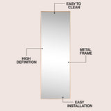 Strait 20 in. W x 59 in. H Large Rectangular Aluminum Alloy Framed Full-Length Wall Mounted Leaner Mirror