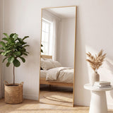 Strait 20 in. W x 59 in. H Large Rectangular Aluminum Alloy Framed Full-Length Wall Mounted Leaner Mirror