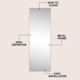 Strait 20 in. W x 59 in. H Large Rectangular Aluminum Alloy Framed Full-Length Wall Mounted Leaner Mirror