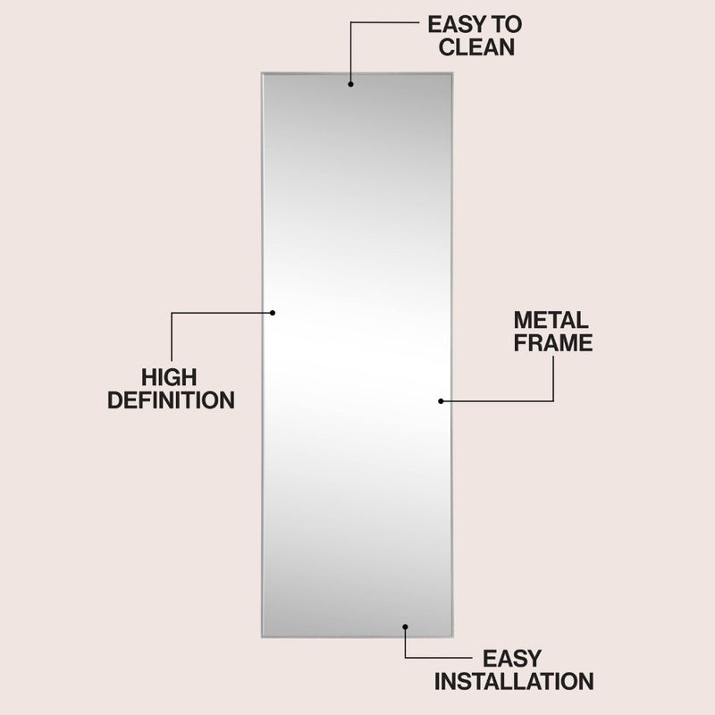 Strait 20 in. W x 59 in. H Large Rectangular Aluminum Alloy Framed Full-Length Wall Mounted Leaner Mirror