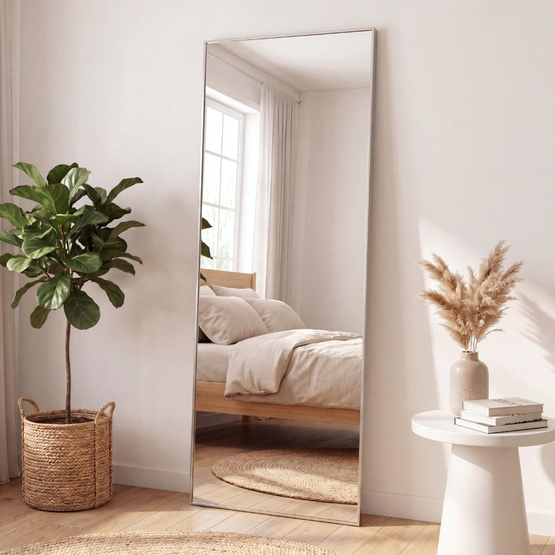Strait 20 in. W x 59 in. H Large Rectangular Aluminum Alloy Framed Full-Length Wall Mounted Leaner Mirror