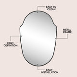 Guardian 24 in. W x 36 in. H Medium Shield Aluminum Alloy Framed Wall Mounted Mirror