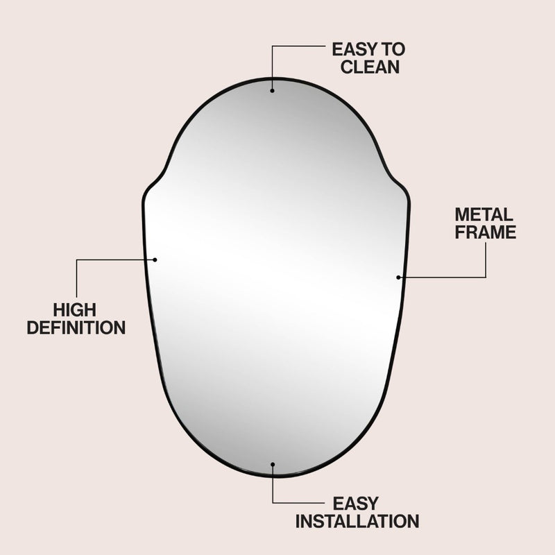 Guardian 24 in. W x 36 in. H Medium Shield Aluminum Alloy Framed Wall Mounted Mirror