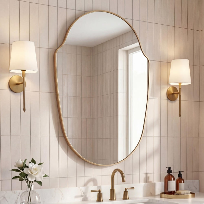Guardian 24 in. W x 36 in. H Medium Shield Aluminum Alloy Framed Wall Mounted Mirror