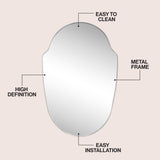 Guardian 24 in. W x 36 in. H Medium Shield Aluminum Alloy Framed Wall Mounted Mirror
