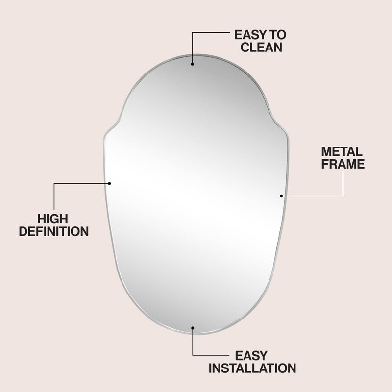 Guardian 24 in. W x 36 in. H Medium Shield Aluminum Alloy Framed Wall Mounted Mirror
